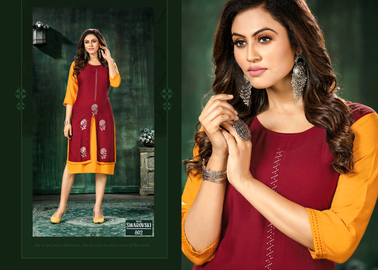 Swarovski Volume 8 By Kunti Designer Kurti Catalog